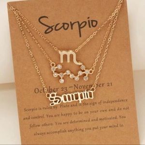 Scorpio Zodiac Sign 3-Piece Necklace Set